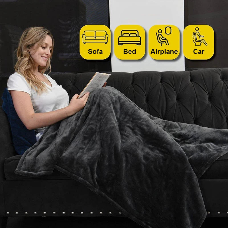 Acarps Electric Blankets Flannel & Sherpa 6 Heat Setting 10-hour Time Auto-Off Function Heated Blanket Over-Heated Protection