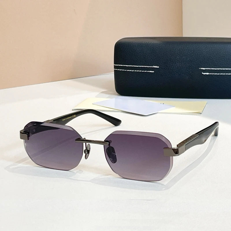 Boundless Germany Designer Sunglasses Square Men Women Alloy Acetate Luxury Brand Trendy Classical Diamond Cutting UV400 Gafas