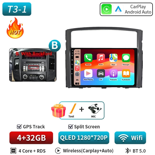 For Mitsubishi Pajero 4 2006-2014 Android Car Radio Automotive Multimedia Player GPS Navigation Carplay Touch Screen Auto Stereo