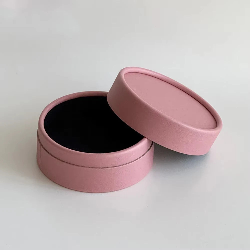 50Pcs/Lot 10x5cm Custom Logo Rigid Cylinder Gift Packaging Boxes for Jewelry Necklace Earrings Keychina Brooch Paper Round Box