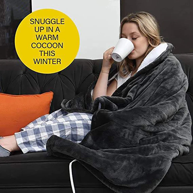 Acarps Electric Blankets Flannel & Sherpa 6 Heat Setting 10-hour Time Auto-Off Function Heated Blanket Over-Heated Protection