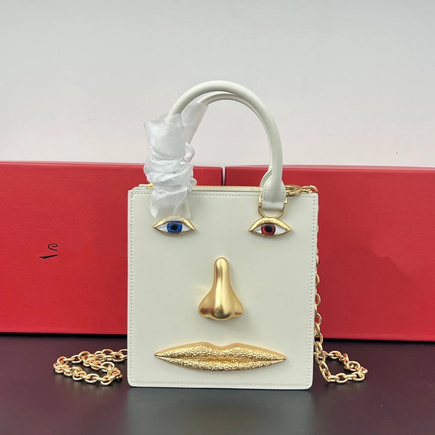 Genuine Leather Real Leather Version of Devil's Eye Deluxe Bag Fashion Designer Pink Yellow Square High Quality Trend Jewelry