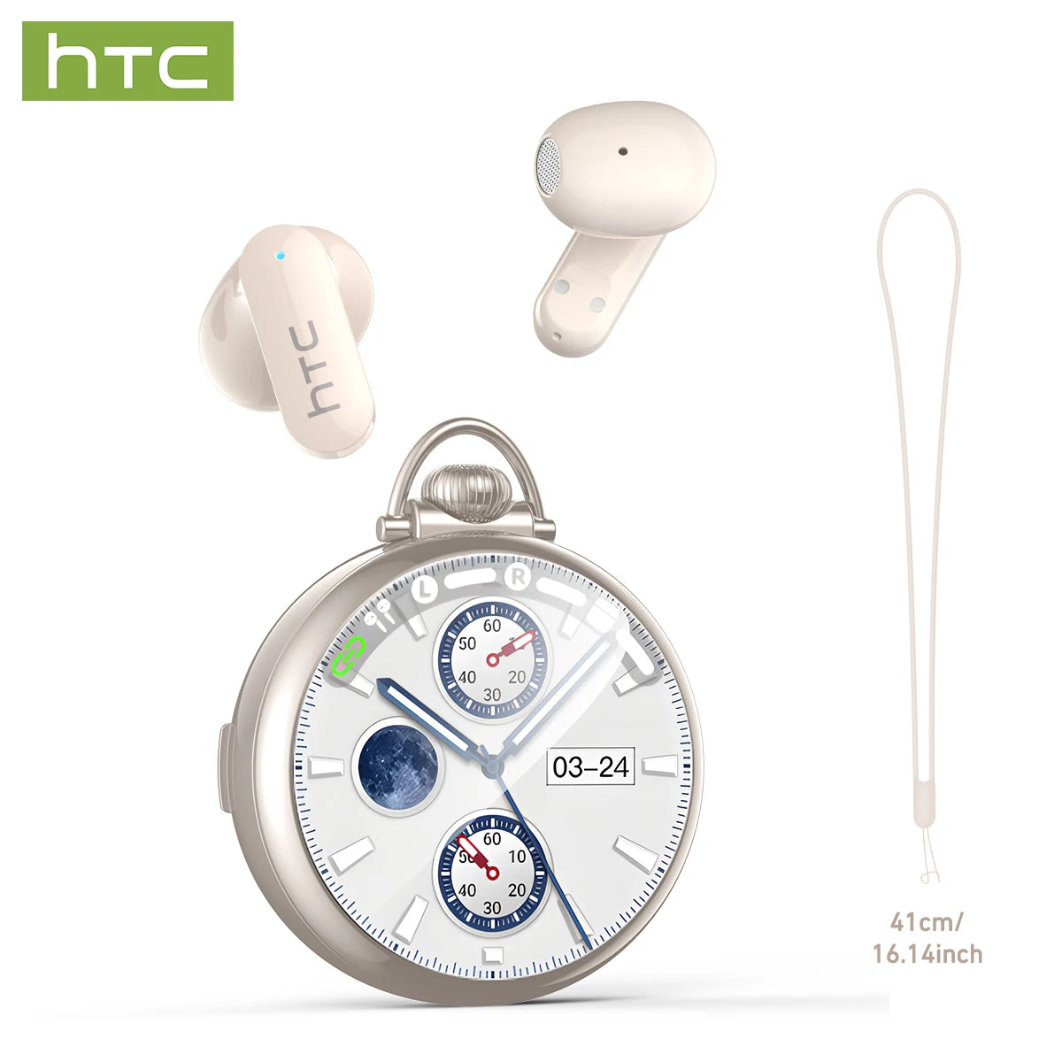 Bluetooth Wireless Headset HTC NE71 Smart LED Screen BT6.0 IPX6 Waterproof HiFi Sound Earbuds Compatible iOS Android PC Choice