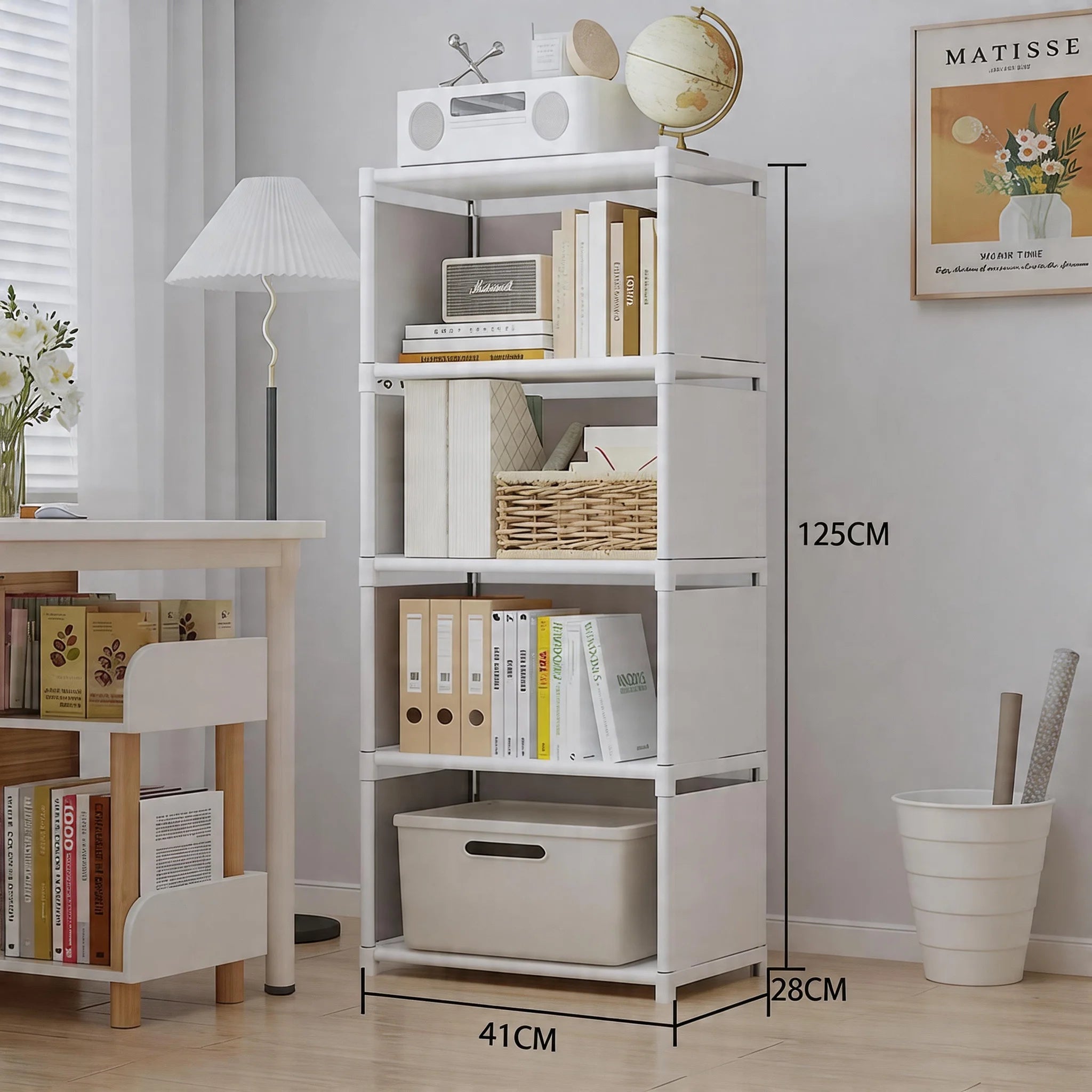 Multi-functional Storage Shelf Easy Assembly Bookshelf Multi-Layer Bookcase Living Room Organizer Rack Sundries Toys Cabinet