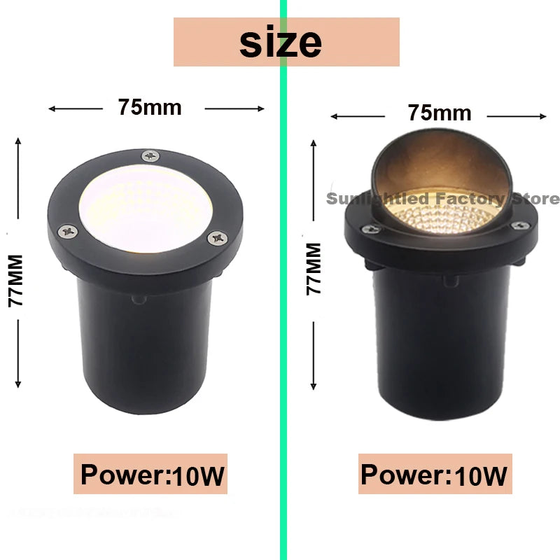 LED Underground Lamp Waterproof In-Ground Light Buried Light Landscape Lighting for Path Deck Garden Outdoor Lamp 12V 220V