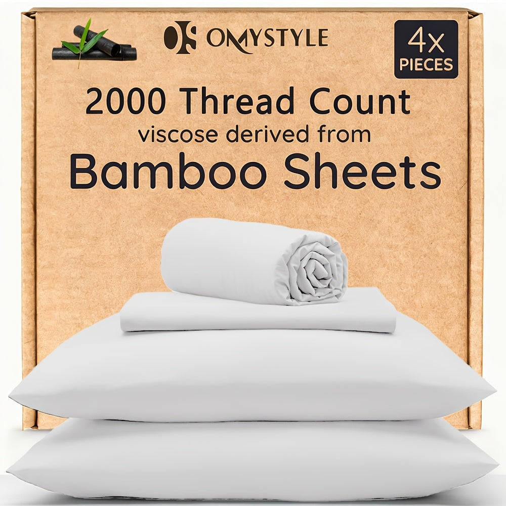 4pcs/6pcs Bamboo Cooling Children Bedding - Breathable And Comfortable - Fit for Hot Sleepers And Sweats, Pillowcases, Flat Sheet And Fitted Sheet - A Perfect Gift