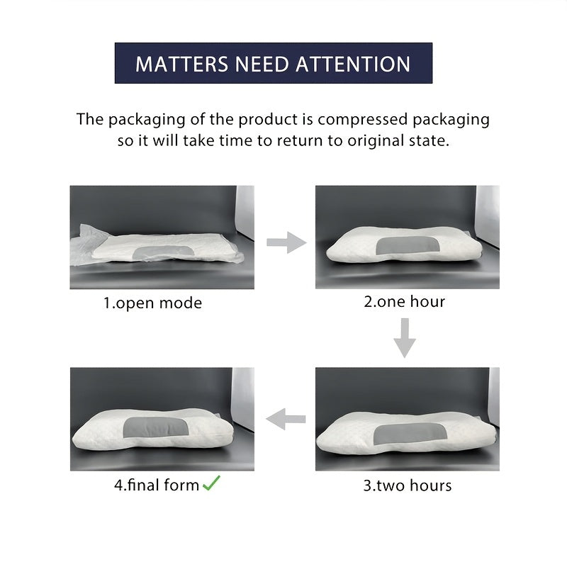 2pcs Massage Neck Pillows Adjustable Ergonomic Orthopedic Contour Support, High-Quality Pillow Core With Removable Zippered Cover, All-Season Sleeping Comfort, Neck And Shoulder Massager, Modern Pillow Design, Breathable Fabr