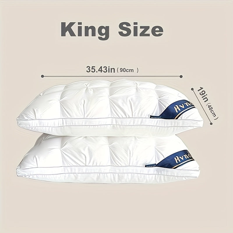 2-Pack Luxury Hotel Collection Pillows: Ultra-Supportive for Deep Sleep & Neck, Resilient High-Loft Core, Hypoallergenic Plush Cover, Cooling, Neck Pillows & All-Season Comfort - Ideal Gift