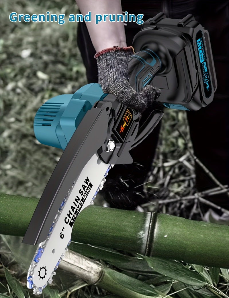 Mini ChainsawCordless, Lightweight & Portable Handheld Electric Tree Cutter with Splash Guard, Security Lock, Optional Rechargeable Battery, And Safe Trimming for Quick Cutting Of Tree Branches, Courtyard, Household, And Gard