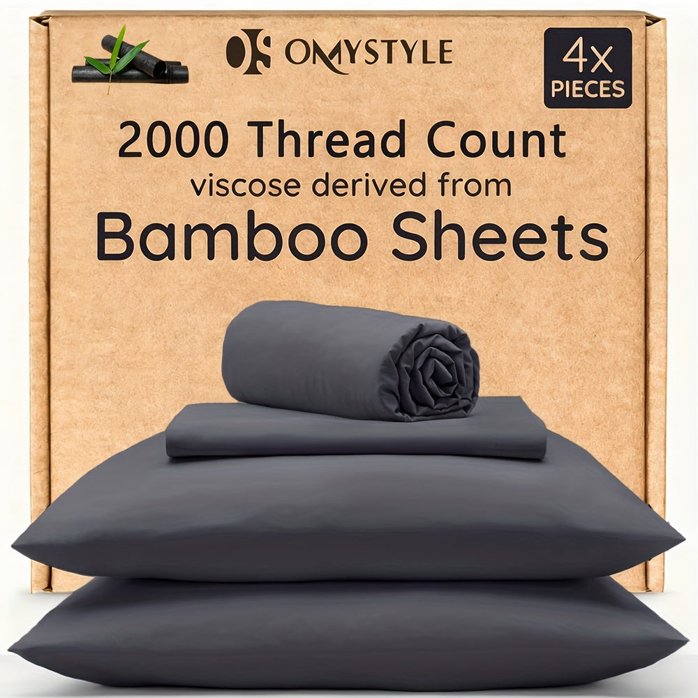 4pcs/6pcs Bamboo Cooling Children Bedding - Breathable And Comfortable - Fit for Hot Sleepers And Sweats, Pillowcases, Flat Sheet And Fitted Sheet - A Perfect Gift