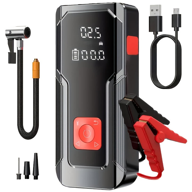 Jump Starter with Air Compressor: 10000A 7-in-1 Emergency Jump Starter, 150 PSI Tire Inflator, Portable Battery Charger, LED Light